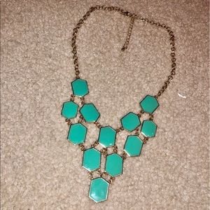 Gold and Aqua Blue Necklace